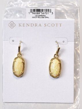 Kendra Scott Lee Earring | Gold Yellow Opal Dangle Earrings | NWT